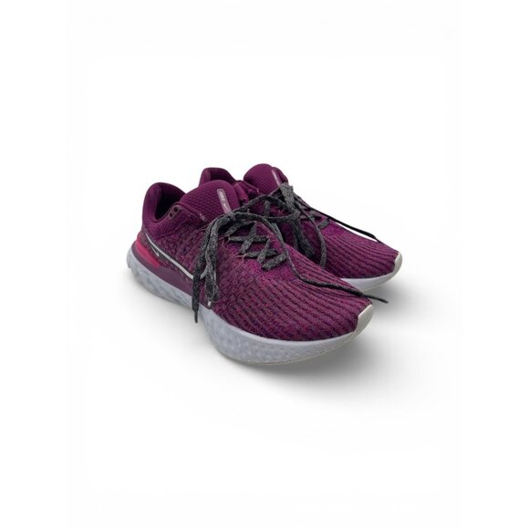 Nike React Infinity Run Flyknit 3 Women’s Size 9 Bordeaux Purple DD3024 500 - Picture 2 of 6